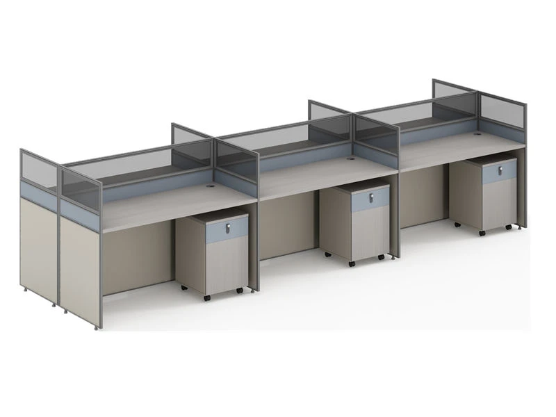 Mesa moderna para cub&iacute;culo de escrit&oacute;rio | Esta&ccedil;&atilde;o de trabalho modular para v&aacute;rias pessoas