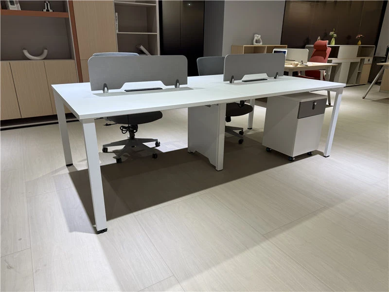 Esta&ccedil;&otilde;es de trabalho de bancada branca com pedestal m&oacute;vel