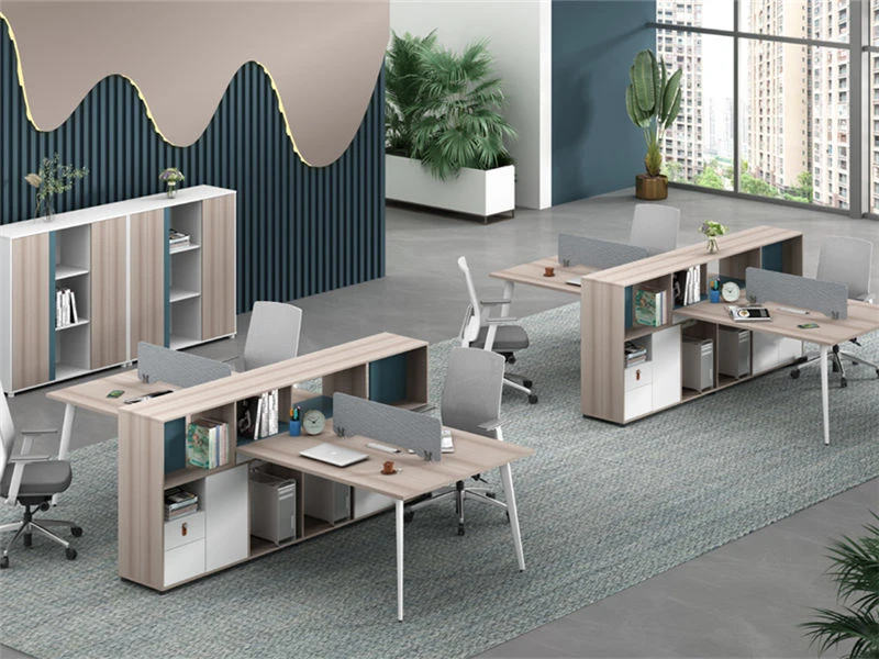 Esta&ccedil;&atilde;o de trabalho modular de escrit&oacute;rio com gabinete e gabinete integrados. Estante