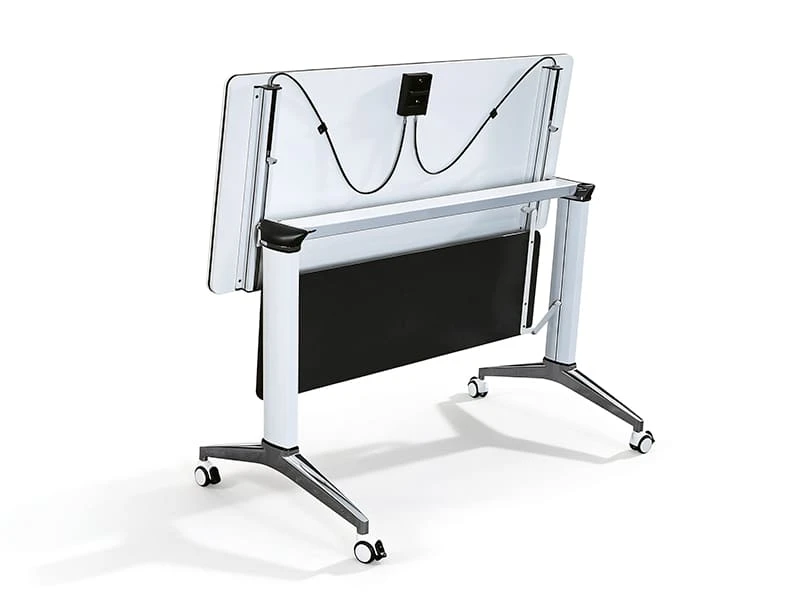 Mesa de treinamento modular flip-top premium com gerenciamento de cabos