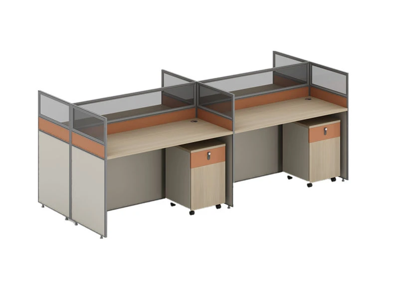 Mesa moderna para cub&iacute;culo de escrit&oacute;rio | Esta&ccedil;&atilde;o de trabalho modular para v&aacute;rias pessoas
