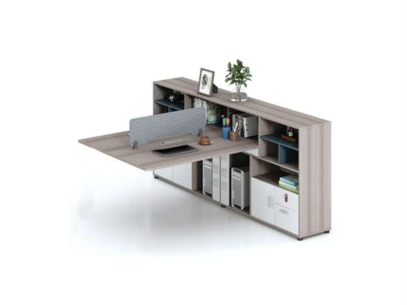 Esta&ccedil;&atilde;o de trabalho modular de escrit&oacute;rio com gabinete e gabinete integrados. Estante