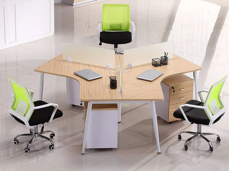 Esta&ccedil;&atilde;o de trabalho de mesa de escrit&oacute;rio de 120&deg; com gaveta m&oacute;vel
