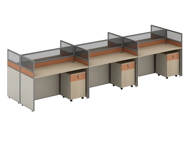 Mesa moderna para cub&iacute;culo de escrit&oacute;rio | Esta&ccedil;&atilde;o de trabalho modular para v&aacute;rias pessoas