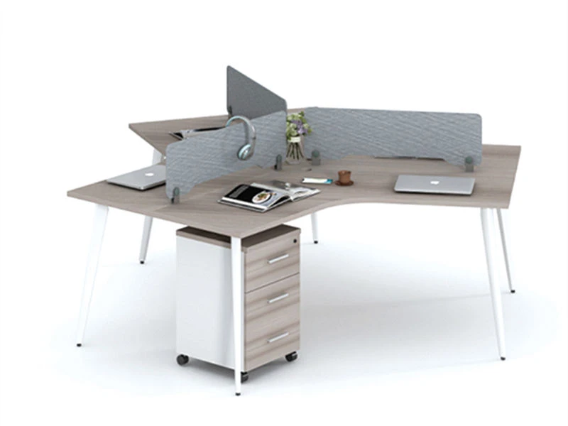 Esta&ccedil;&atilde;o de trabalho de mesa de escrit&oacute;rio de 120&deg; com gaveta m&oacute;vel