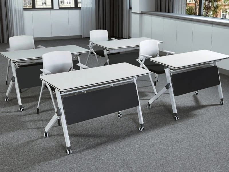 Mesa de treinamento dobr&aacute;vel Mesa de confer&ecirc;ncia flip top com rodas para escrit&oacute;rio