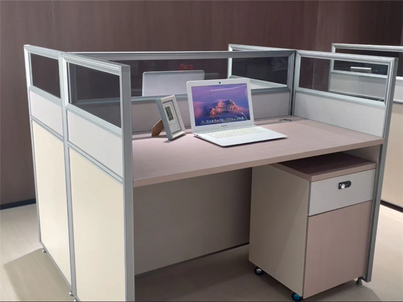 Mesa moderna para cub&iacute;culo de escrit&oacute;rio | Esta&ccedil;&atilde;o de trabalho modular para v&aacute;rias pessoas