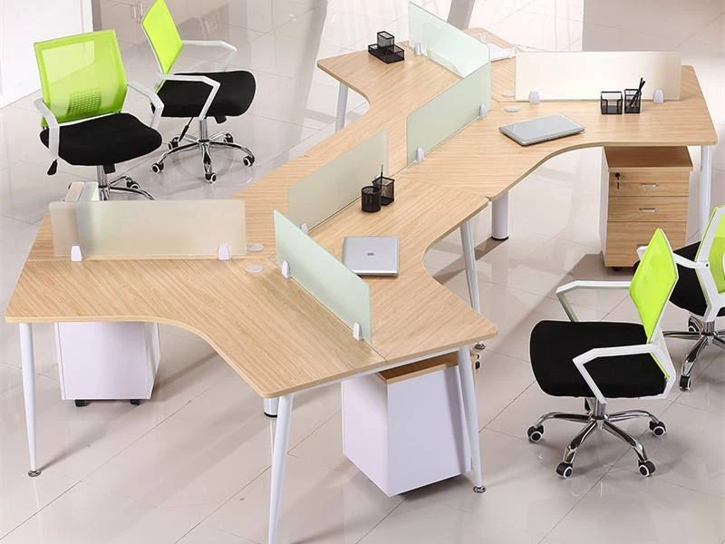 Esta&ccedil;&atilde;o de trabalho de mesa de escrit&oacute;rio de 120&deg; com gaveta m&oacute;vel