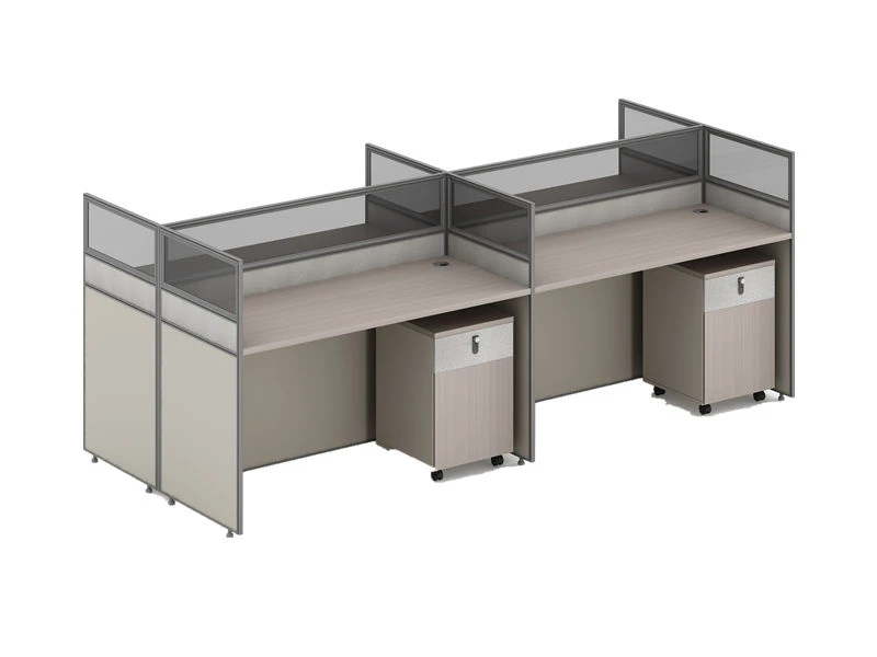Mesa moderna para cub&iacute;culo de escrit&oacute;rio | Esta&ccedil;&atilde;o de trabalho modular para v&aacute;rias pessoas