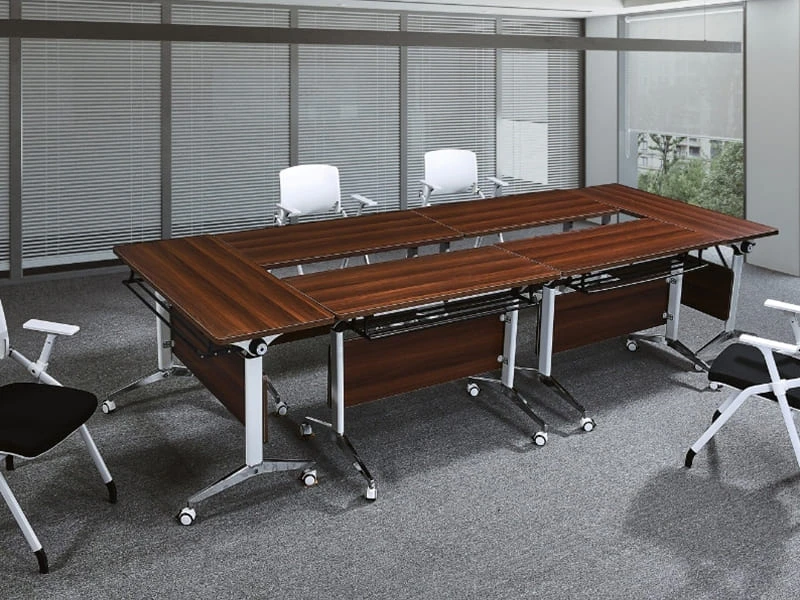 Mesa de treinamento modular flip-top com rodas para escrit&oacute;rio