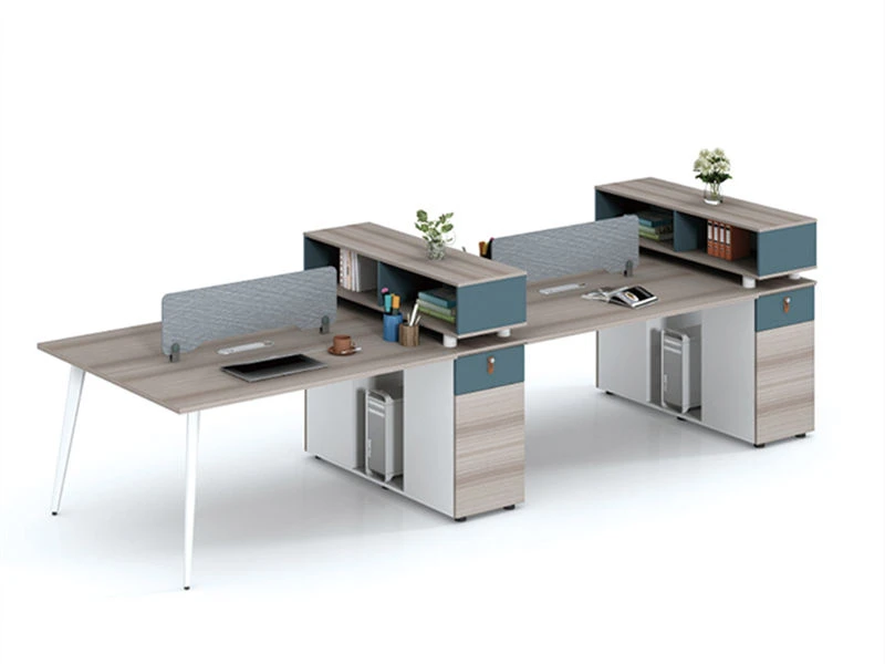 Esta&ccedil;&atilde;o de trabalho de mesa de escrit&oacute;rio com armazenamento e amp; Estante