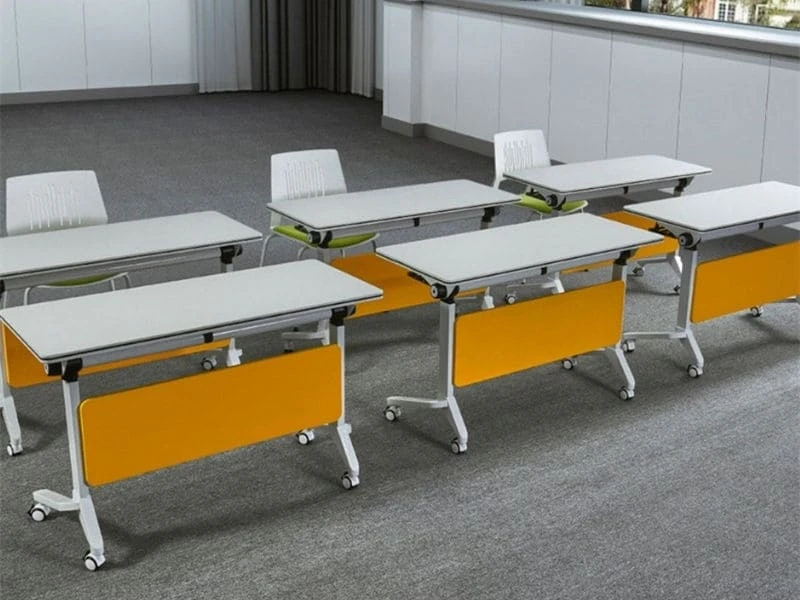 Mesa de treinamento moderna Mesa de escrit&oacute;rio dobr&aacute;vel com rod&iacute;zios com trava