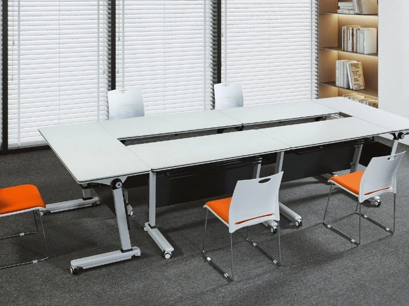 Mesa de treinamento comercial flip-top com rodas trav&aacute;veis