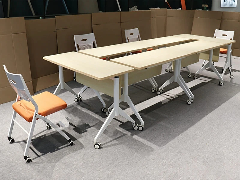 Mesa Flip Top Mesas empilh&aacute;veis dobr&aacute;veis com sistema de dobradi&ccedil;a triangular