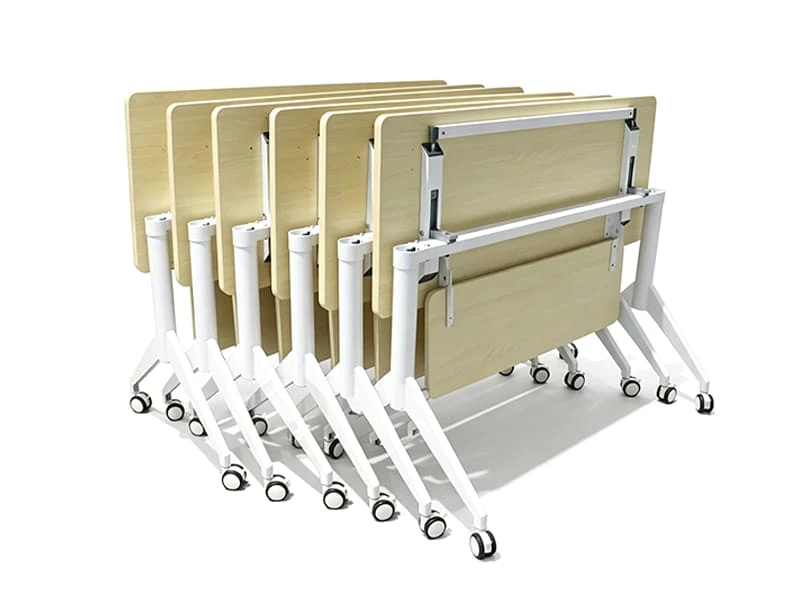 Mesa Flip Top Mesas empilh&aacute;veis dobr&aacute;veis com sistema de dobradi&ccedil;a triangular
