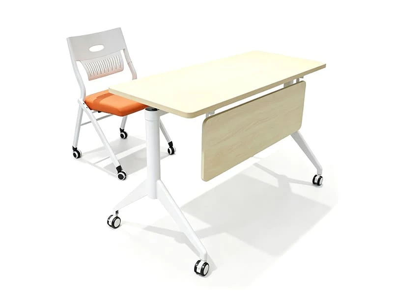 Mesa Flip Top Mesas empilh&aacute;veis dobr&aacute;veis com sistema de dobradi&ccedil;a triangular