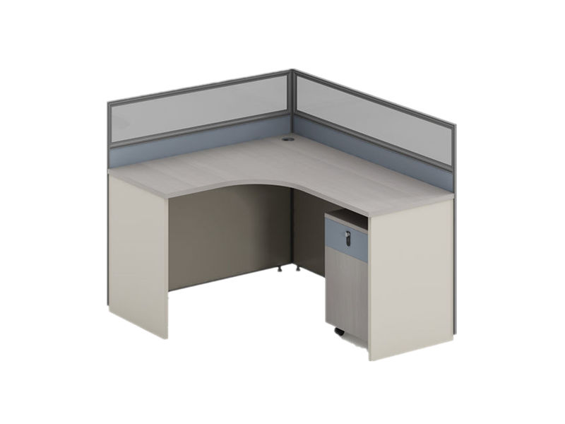 Estações de trabalho modulares de privacidade em formato de L | Móveis de mesa para cubículos