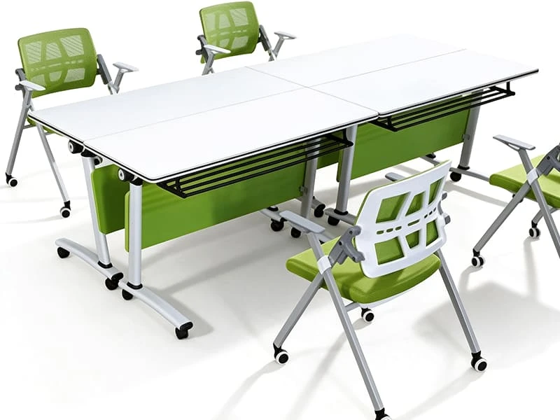 Mesa dobr&aacute;vel moderna para treinamento com rod&iacute;zios com trava