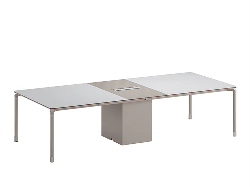 Mesa de sala de confer&ecirc;ncia branca para reuni&otilde;es de escrit&oacute;rio e eventos Semin&aacute;rios