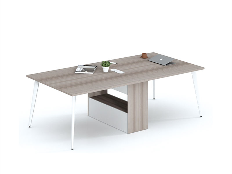 Mesa de conferência de carvalho para escritório | Mesa de sala de reuniões com 8 lugares