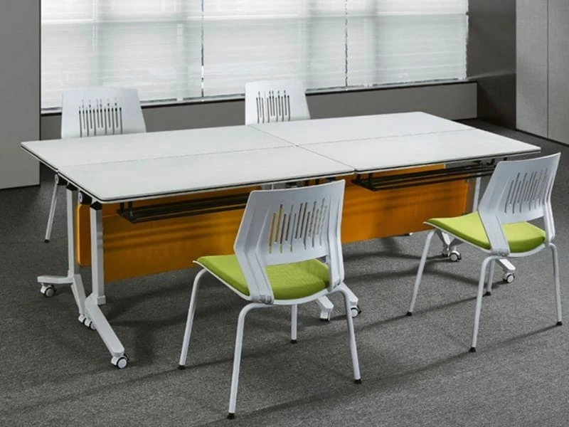 Mesa de treinamento moderna Mesa de escrit&oacute;rio dobr&aacute;vel com rod&iacute;zios com trava