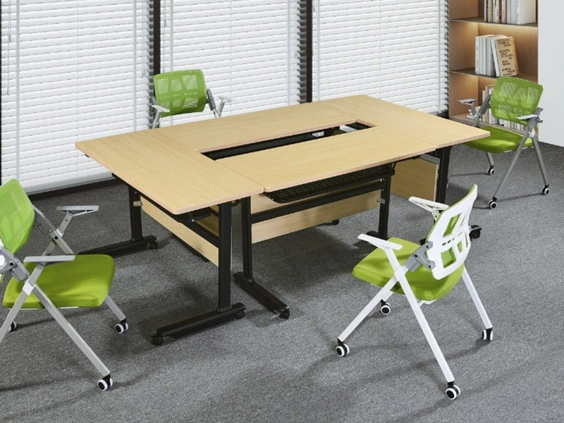 Mesa de treinamento moderna mesa de confer&ecirc;ncia modular flip top com estrutura de a&ccedil;o