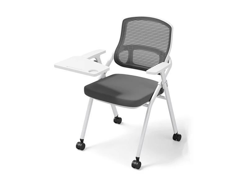 Cadeira de mesa cinza com bra&ccedil;os para sala de confer&ecirc;ncias de escrit&oacute;rio