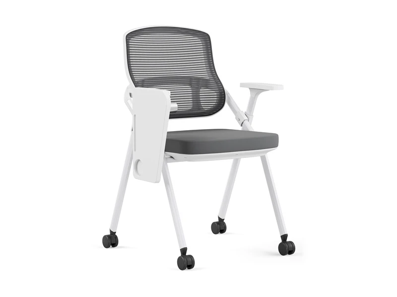 Cadeira de mesa cinza com bra&ccedil;os para sala de confer&ecirc;ncias de escrit&oacute;rio
