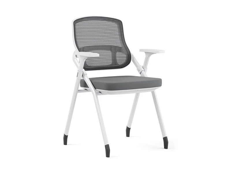 Cadeira de mesa cinza com bra&ccedil;os para sala de confer&ecirc;ncias de escrit&oacute;rio