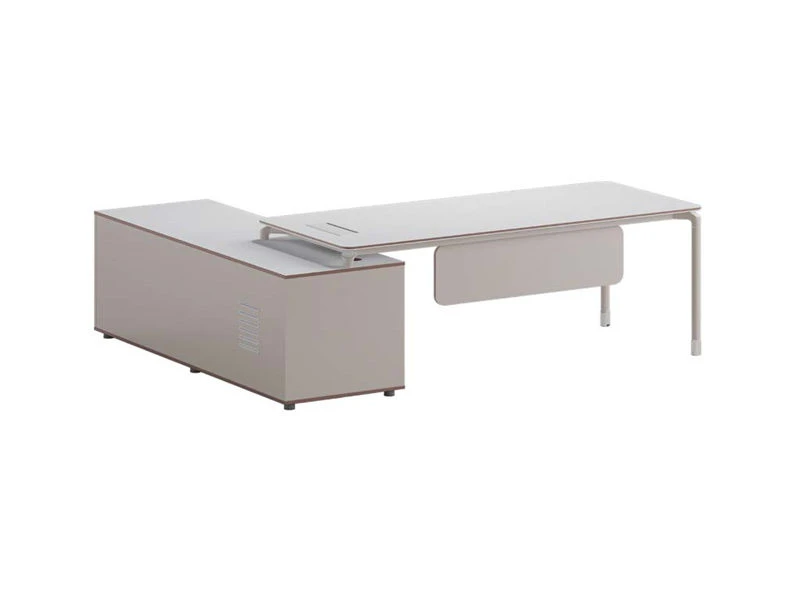 Mesa executiva minimalista para computador com gaveta e mesa de escrit&oacute;rio Gabinete lateral