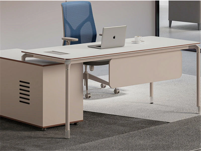 Mesa executiva minimalista para computador com gaveta e mesa de escrit&oacute;rio Gabinete lateral