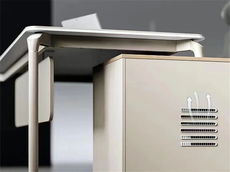 Mesa executiva minimalista para computador com gaveta e mesa de escrit&oacute;rio Gabinete lateral
