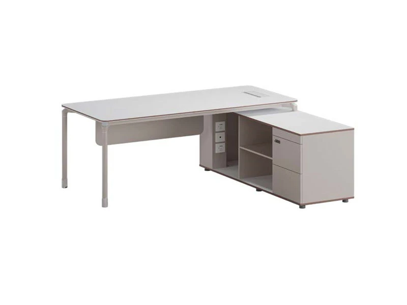 Mesa executiva minimalista para computador com gaveta e mesa de escrit&oacute;rio Gabinete lateral