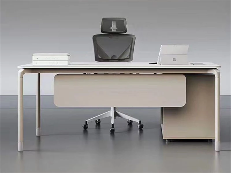 Mesa executiva minimalista para computador com gaveta e mesa de escrit&oacute;rio Gabinete lateral