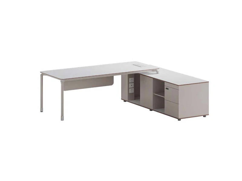 Mesa executiva minimalista para computador com gaveta e mesa de escrit&oacute;rio Gabinete lateral
