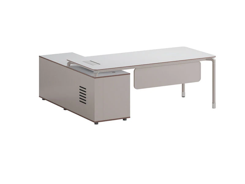 Mesa executiva minimalista para computador com gaveta e mesa de escrit&oacute;rio Gabinete lateral