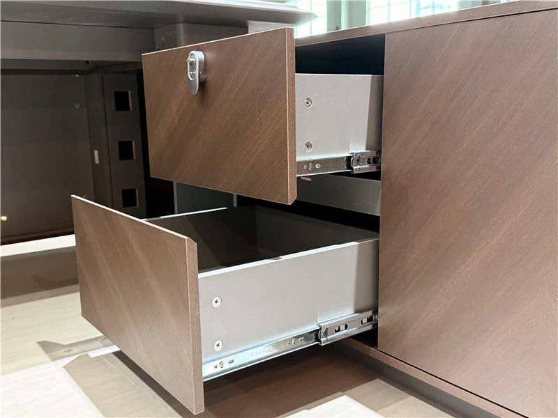 Mesas de gerente pequenas e modernas em formato de L para home office