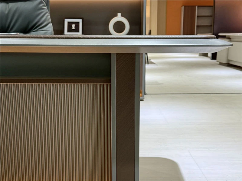 Mesas de gerente pequenas e modernas em formato de L para home office