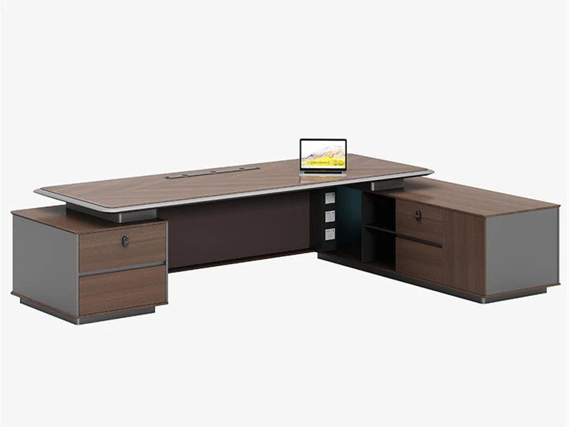 Grande mesa de escrit&oacute;rio executiva contempor&acirc;nea | Mesa grande com gavetas