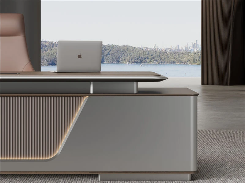 Grande mesa de escrit&oacute;rio executiva contempor&acirc;nea | Mesa grande com gavetas