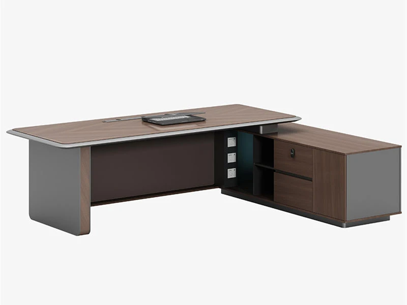 Mesas de gerente pequenas e modernas em formato de L para home office